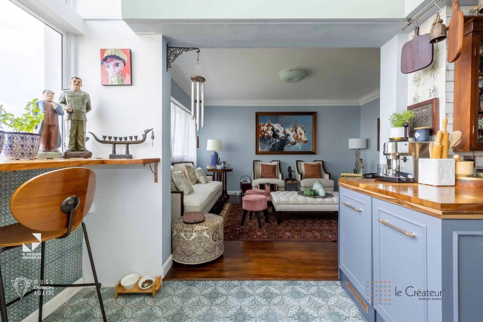 Interior design of pantry to living room